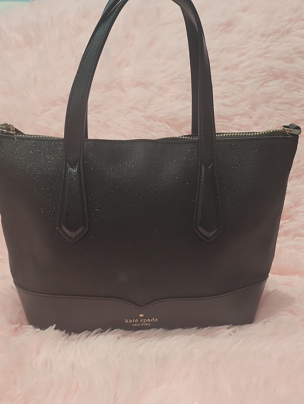 Kate Spade Lola Glitter Small Satchel Black - Picture 1 of 4
